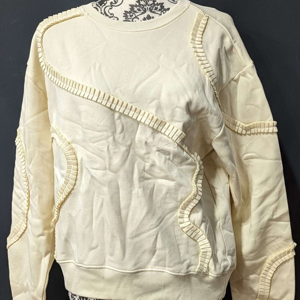 Desigual Women's Pleated Strip Sweatshirt.